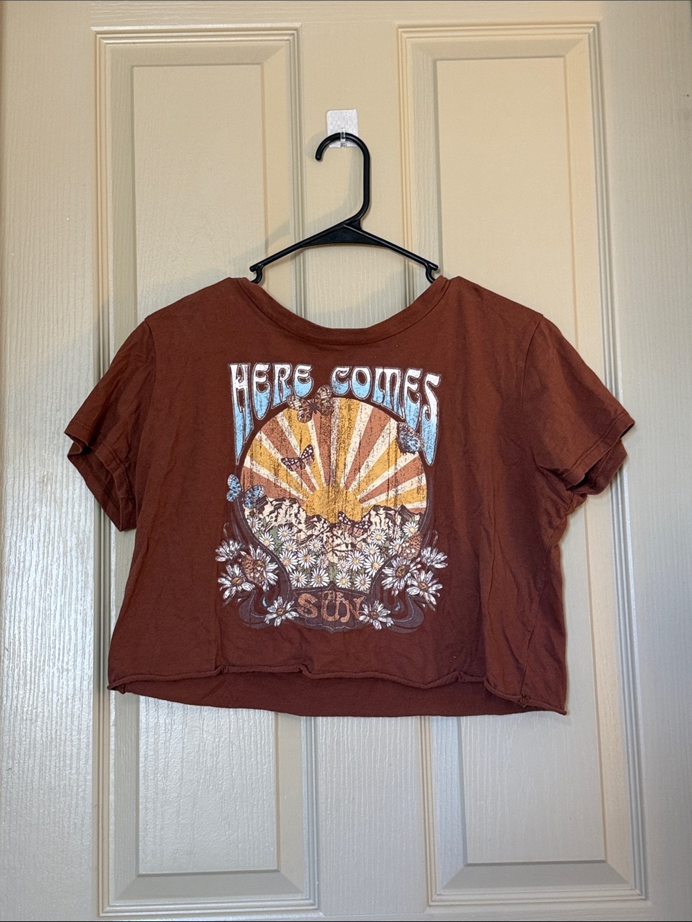 Altar'd State Rust Brown Graphic Crop Tee